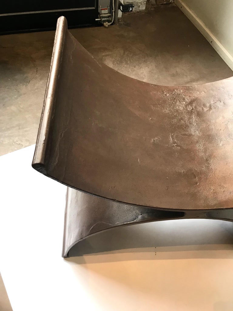 21st century hand finished aluminum Foundry collection stool. One of an edition of six designed by Michael Del Piero.