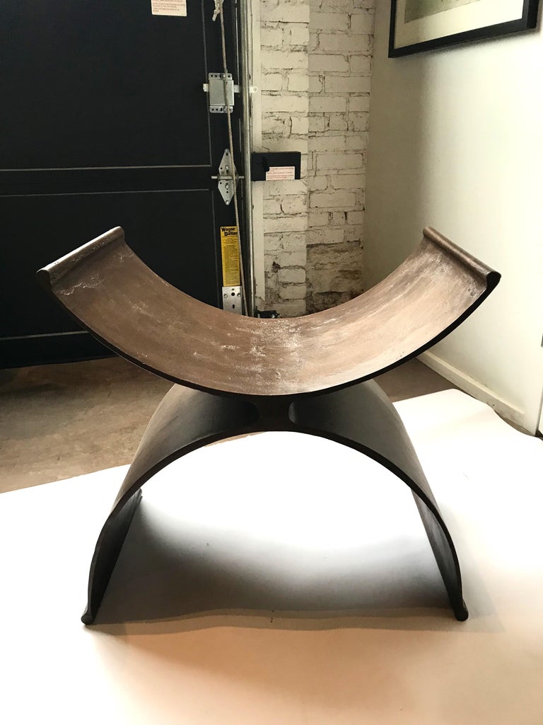 21st Century Hand Finished Aluminum Foundry Collection Stool, Michael Del Piero In Excellent Condition For Sale In Chicago, IL