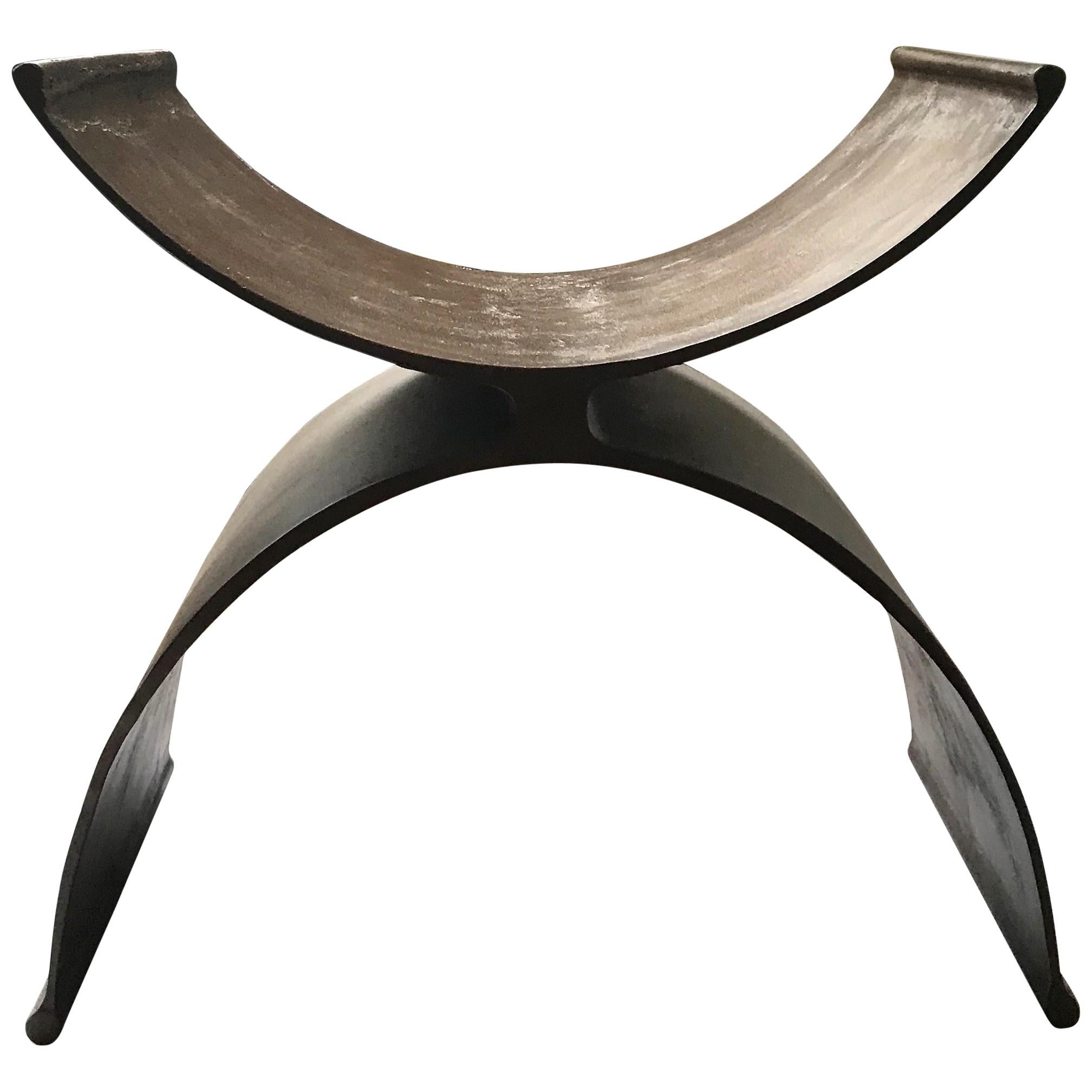 21st Century Reflection Stool by Michael Del Piero -Rusty Finish Aluminum  For Sale