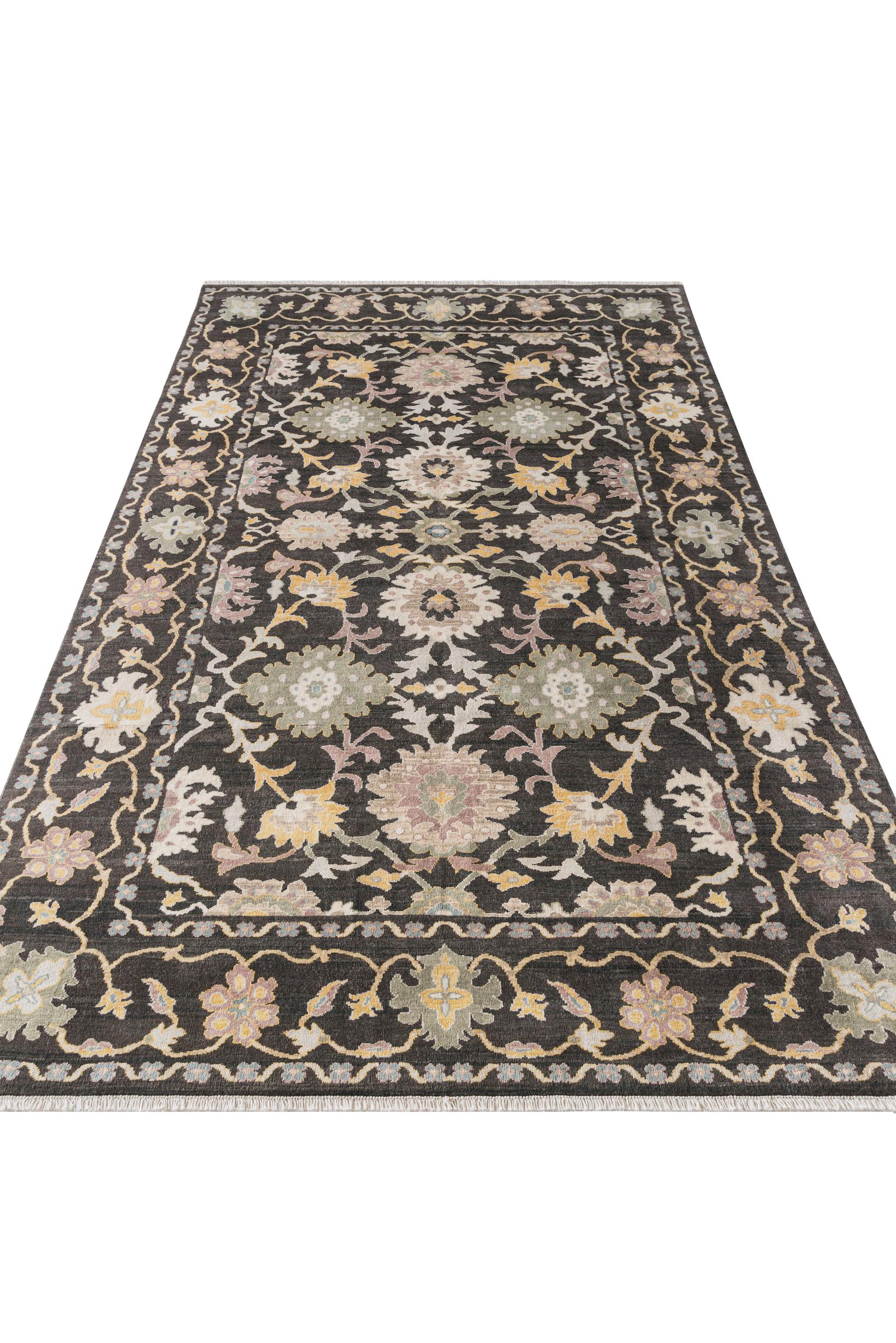 About the rug:
This 19th century-inspired floral Ziegler is a unique rug due to its handmade nature. It is handwoven by Egyptian artisans using hand-dyed 100% Egyptian wool. The area rug is a perfect size for a standard living space. 
The design of