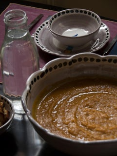 21st Century Hand Painted Ceramic Large Salad Bowl and  Bowls Made in Italy