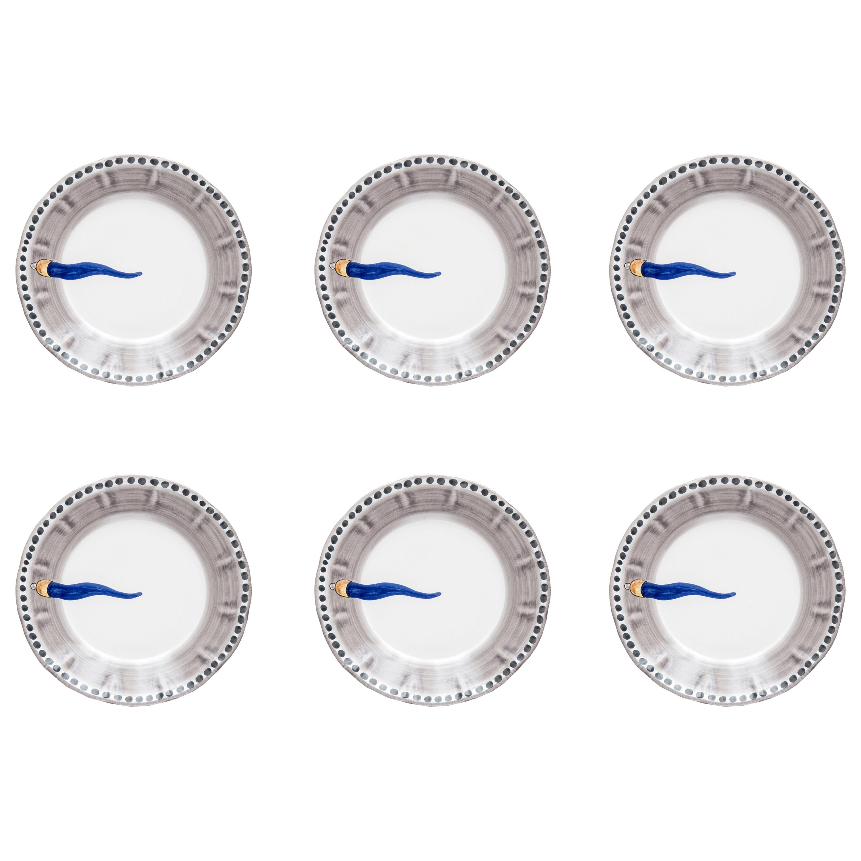 Dozen Blue and White Creamware Dinner Plates Made 20th Century at 1stDibs