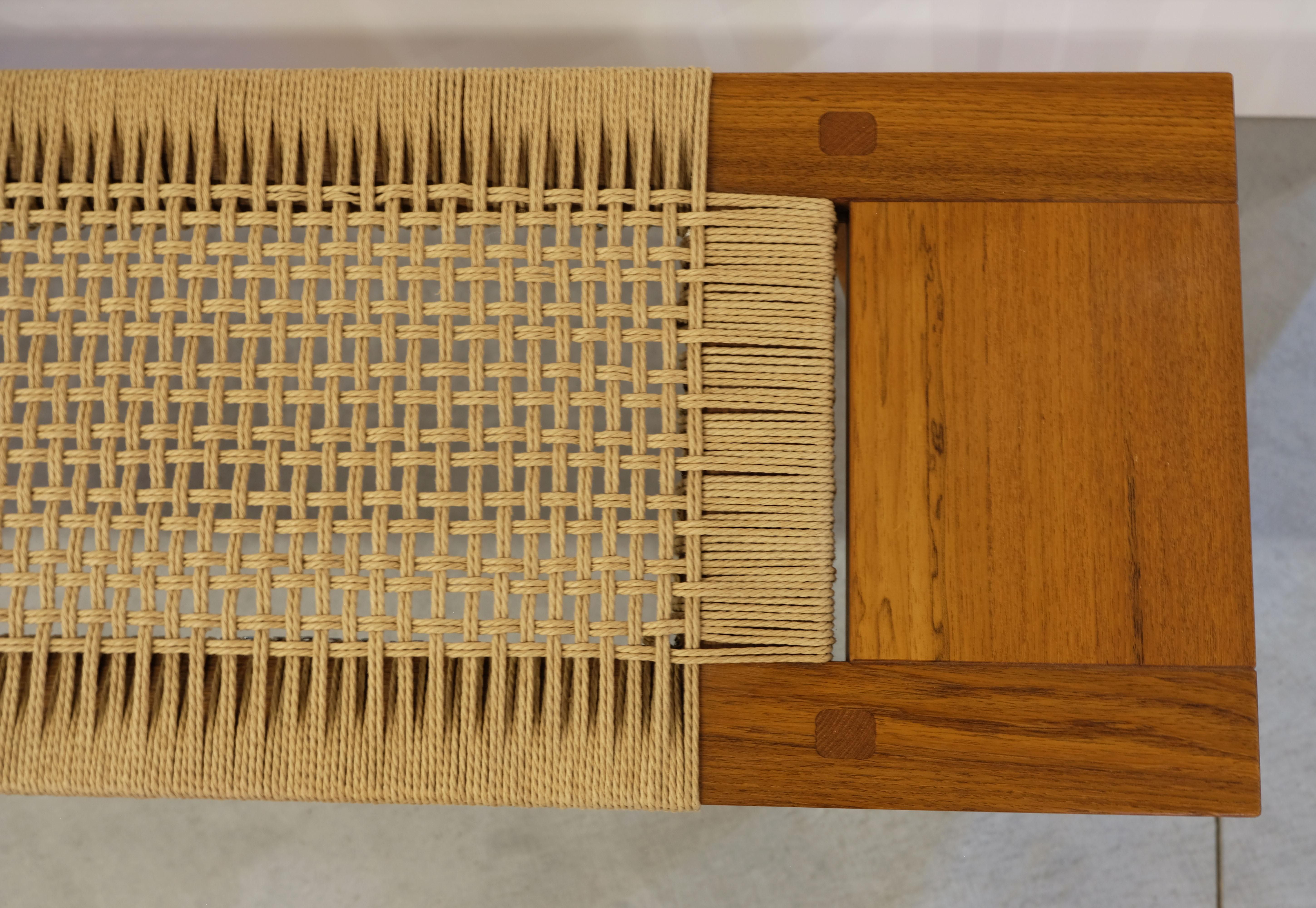 American 21st Century Hand Rushed Woven Bench by Craftsman Tim Hagen For Sale