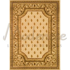 21st Century Handknotted Bamboo Silk Rug by Modenese Interiors, Beige&Yellow