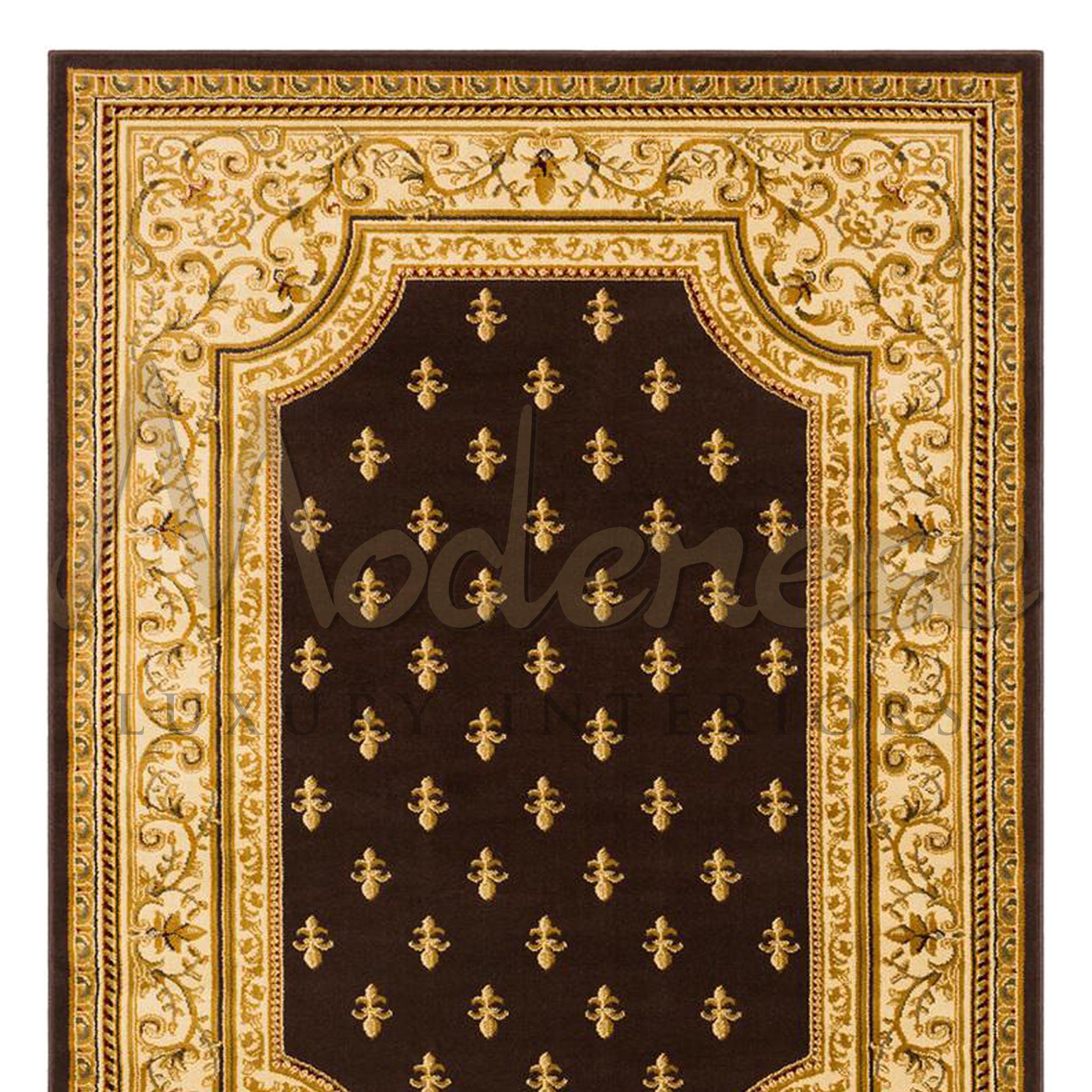 Italian 21st Century Handknotted Bamboo Silk Rug by Modenese Interiors, Beige&Yellow For Sale