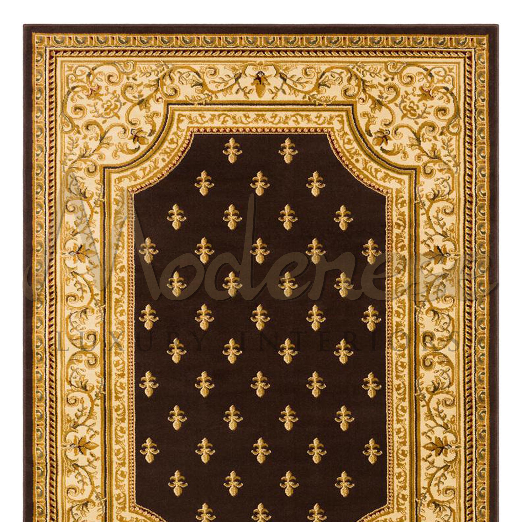 Italian 21st Century Handknotted Bamboo Silk Rug by Modenese Interiors, Beige&Yellow For Sale