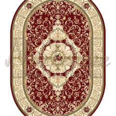 Alfombra ovalada de seda de bambú anudada a mano Siglo XXI by Modenese Interiors, Escarlata