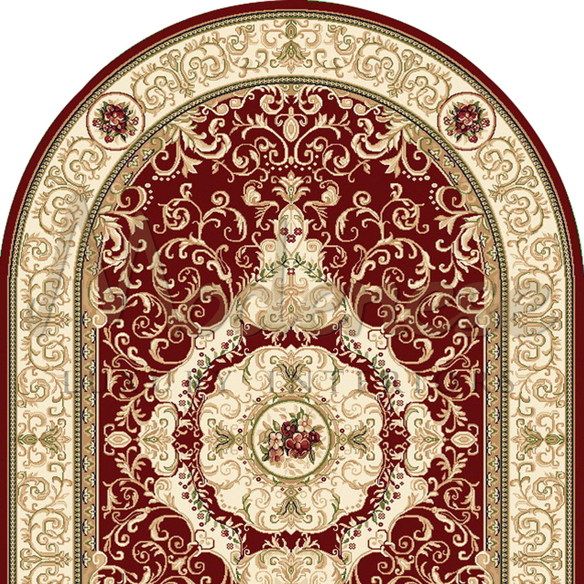 Kirman 21st Century Handknotted Oval Bamboo Silk Rug by Modenese Interiors, Scarlet For Sale
