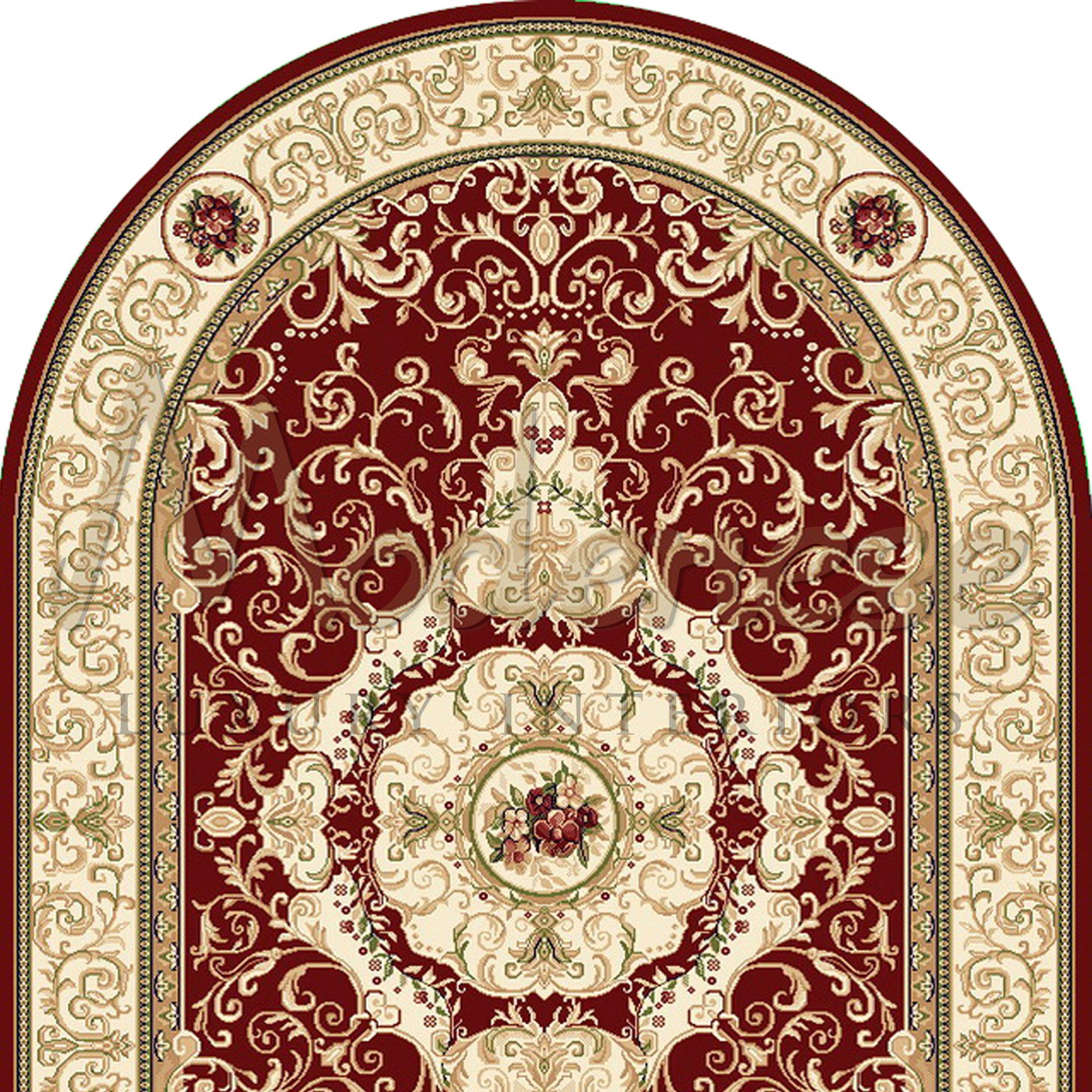 Kirman Tapis en soie de bambou ovale noué à la main du 21e siècle par Modenese Interiors, Scarlet en vente