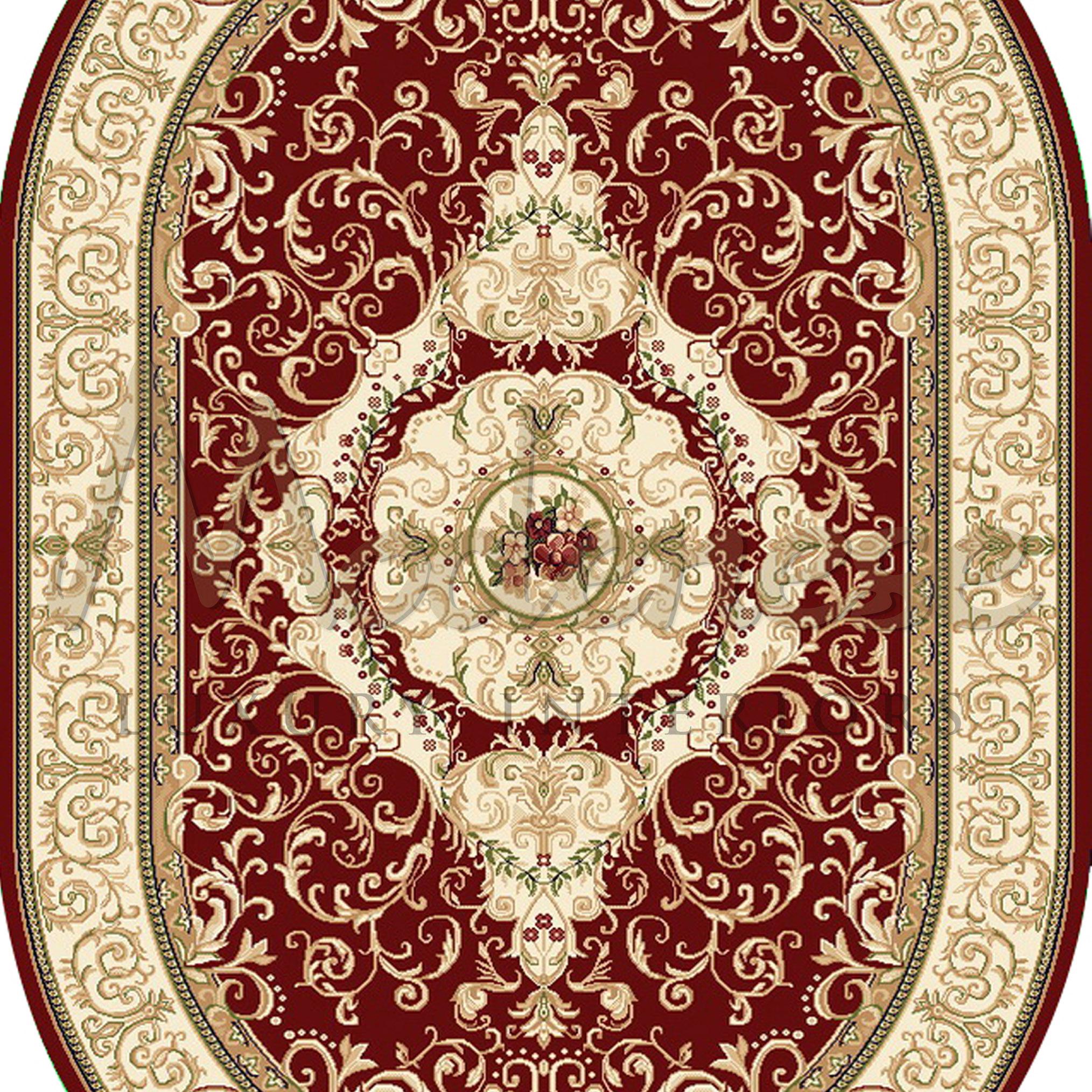 italien Tapis en soie de bambou ovale noué à la main du 21e siècle par Modenese Interiors, Scarlet en vente