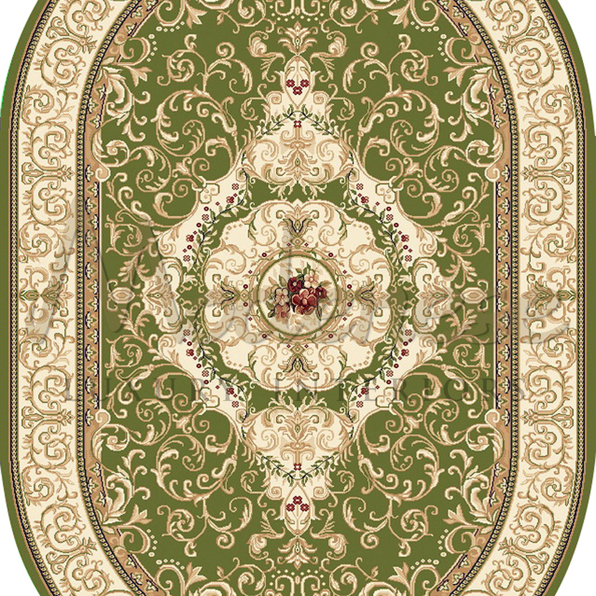 Cotton 21st Century Handknotted Oval Bamboo Silk Rug by Modenese Interiors, Scarlet For Sale