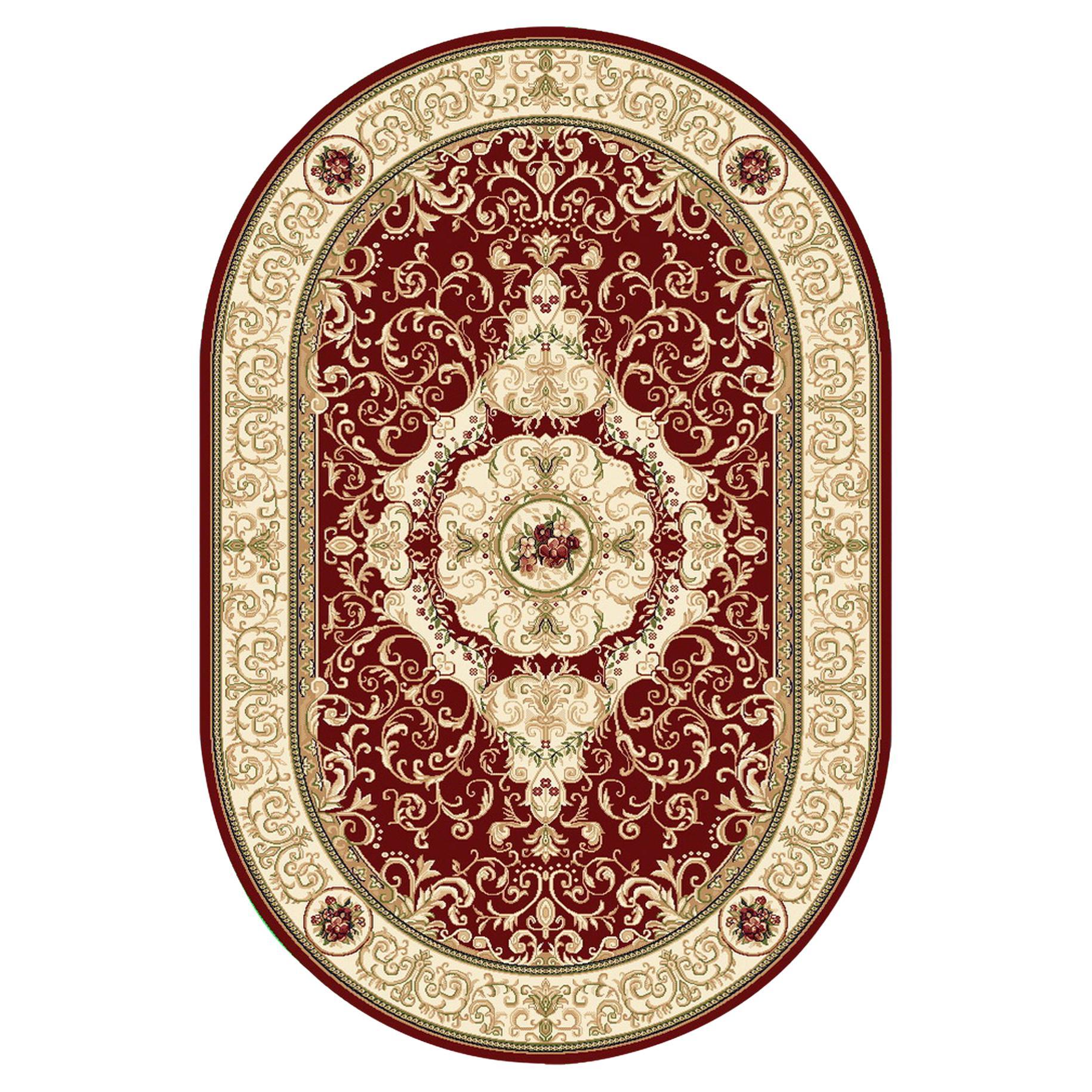 21st Century Handknotted Oval Bamboo Silk Rug by Modenese Interiors, Scarlet For Sale