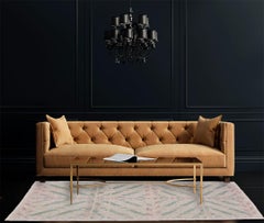 21st Century Handmade Flat-Weave, Scandinavian Design over Beige, Pink and Green