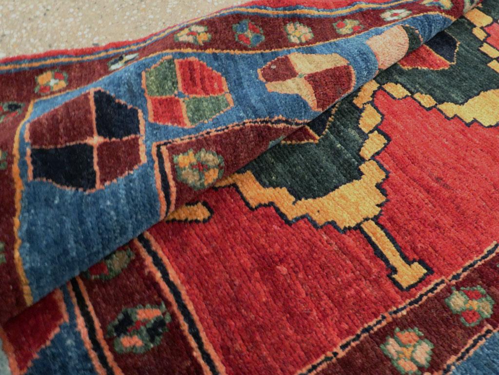 21st Century Handmade Persian Gabbeh Throw Rug For Sale 2