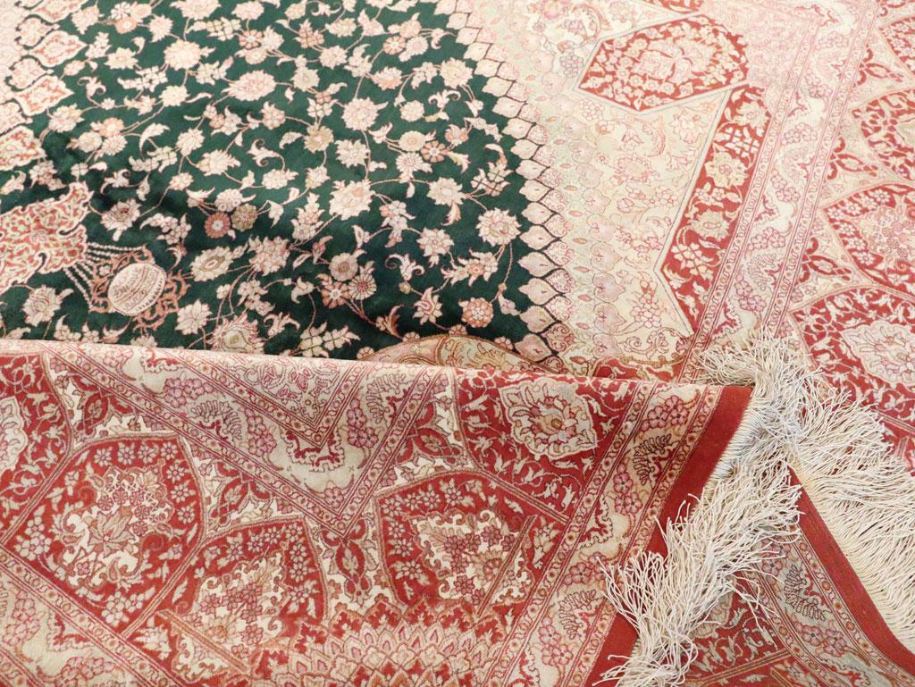 21st Century Handmade Persian Silk Quom Accent Carpet 2
