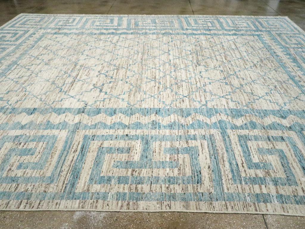 Hand-Knotted 21st Century Handmade Turkish Contemporary Large Carpet For Sale