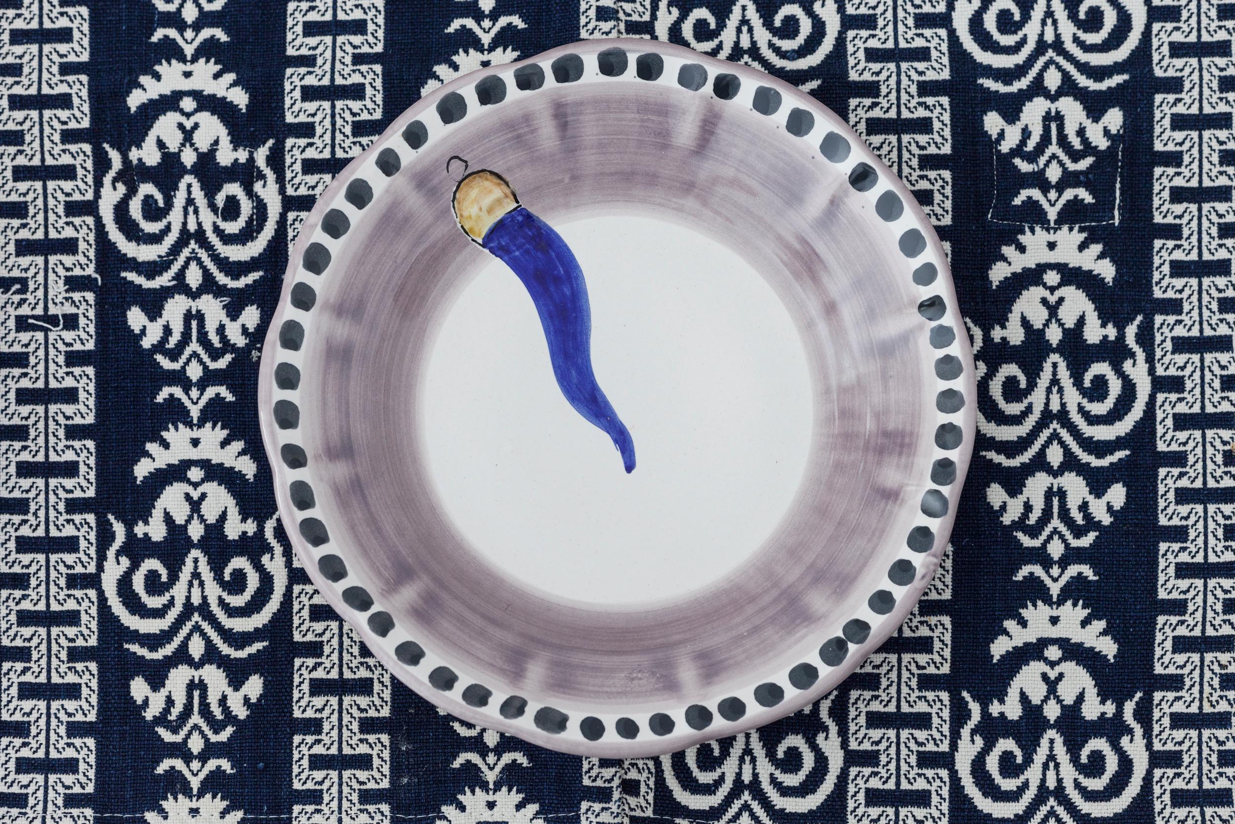 21st Century Handmade Vietri Ceramic 18 Plates in Blue and White  Made in Italy  For Sale 2