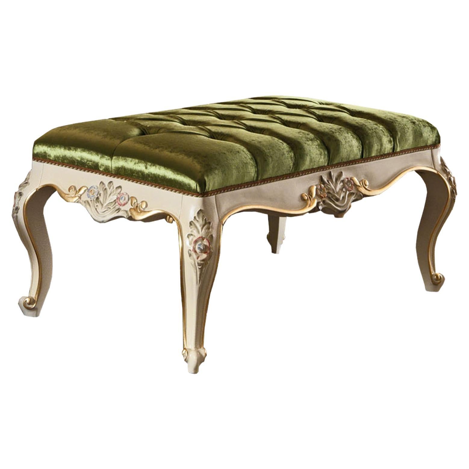 21st Century Handpainted Baroque Bed Bench by Modenese Interiors For Sale