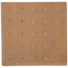 Modern Handtufted Wool and Silk Rug Carpet made in Spain Checkers Brown