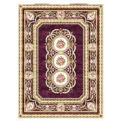 21st Century Handtufter Rectangular Rug by Modenese Interiors, Burgundy Red