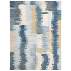 21st Century Handwoven Contemporary Kilim Carpet Vintage Wool