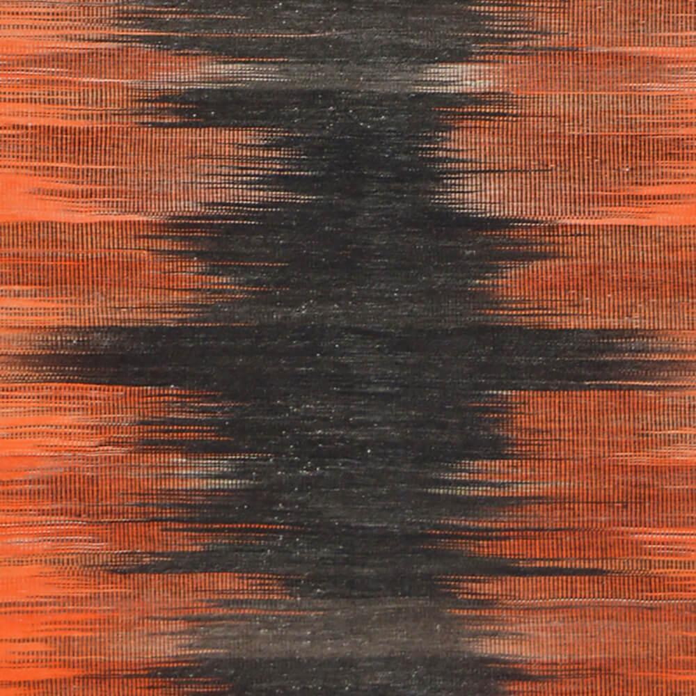 Asian 21st Century Handwoven Fiery Orange Black Mazandaran Kilim Carpet For Sale