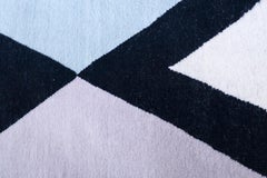 Modern Handwoven FlatWeave Wool Kilim Rug Black Gold Purple Blue Geometric