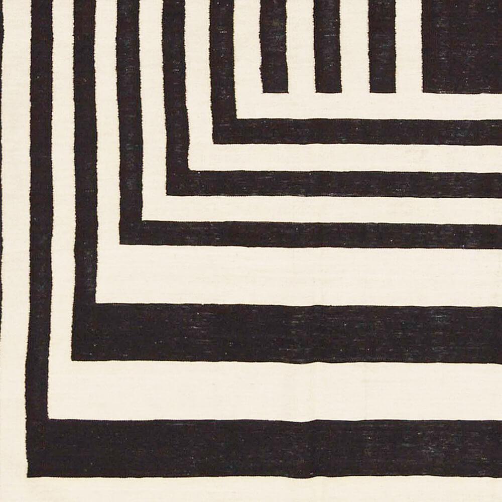 black and white kilim rug