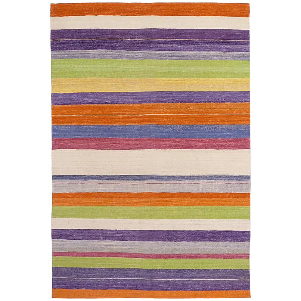 21st Century Handwoven Multicolor Striped Kilim For Sale