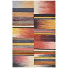 Alfombra Kilim Mazandaran del Siglo XXI Tejida a Mano de Colores Fuertes