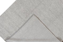 Modern Handwoven Wool Rug, Solid Gray Motif, 9'3" x 11'10", India