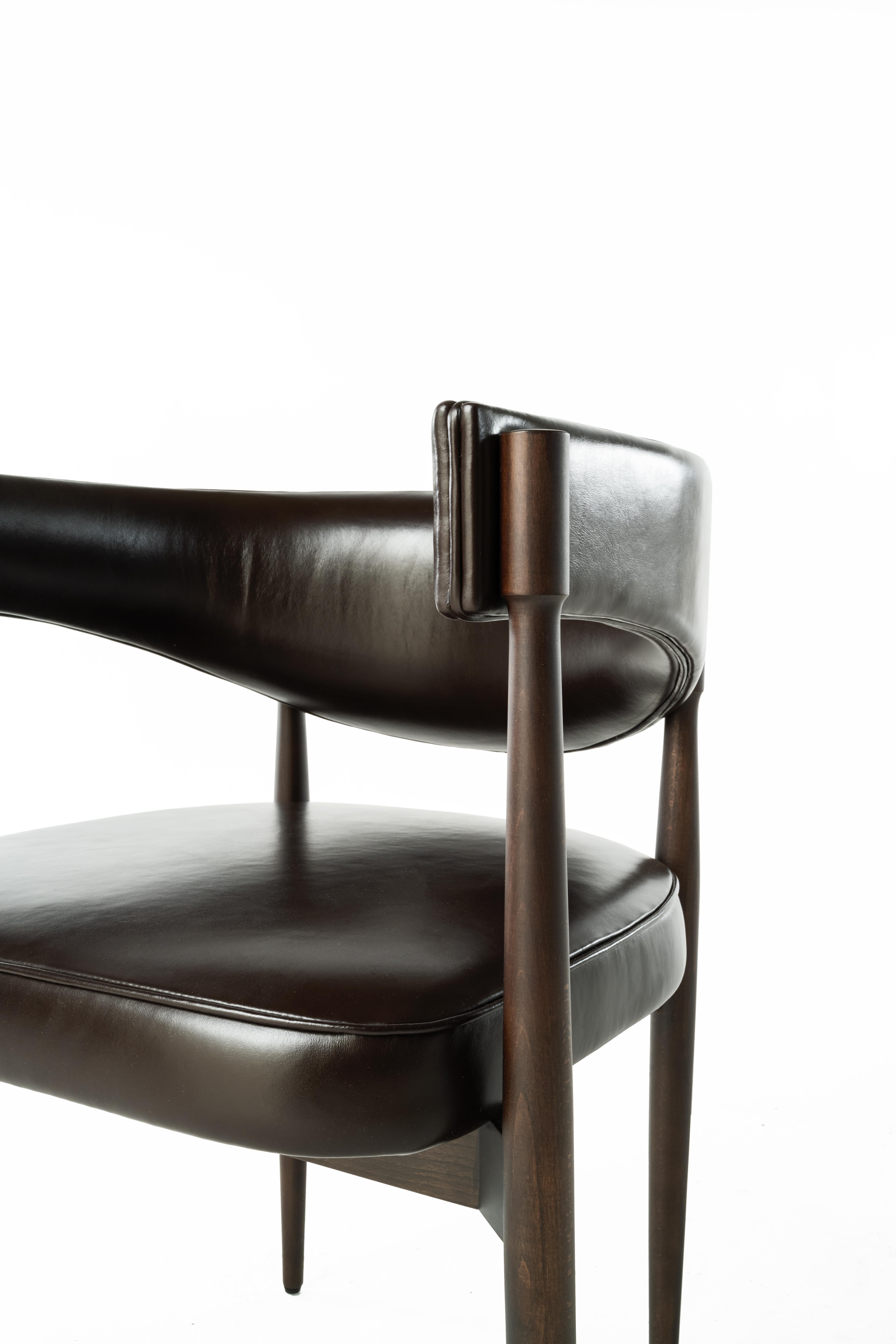 Harlem Stuhl aus Leder für das 21. Jahrhundert von Gianfranco Ferré Home (Moderne) im Angebot