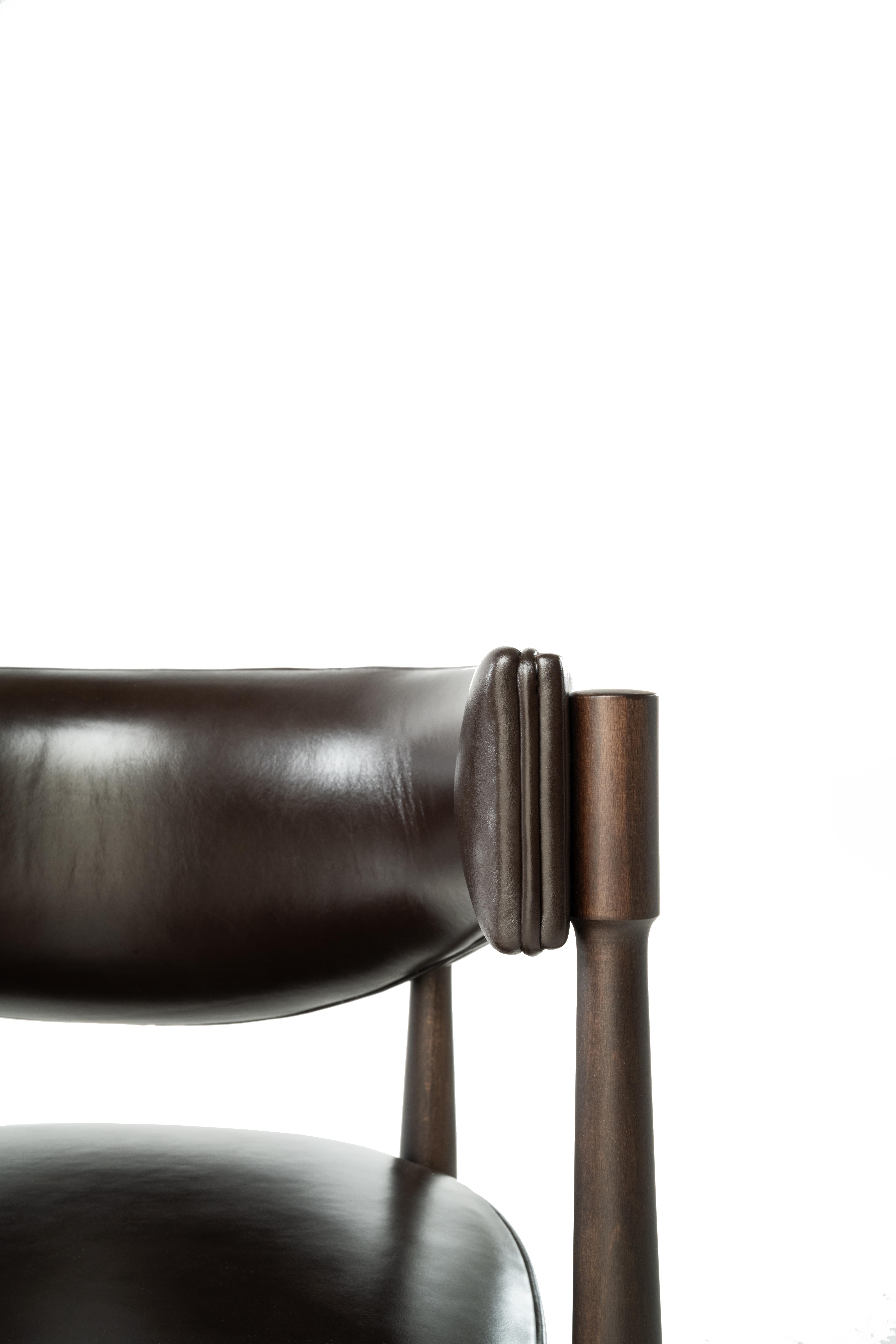 Harlem Stuhl aus Leder für das 21. Jahrhundert von Gianfranco Ferré Home (Italienisch) im Angebot