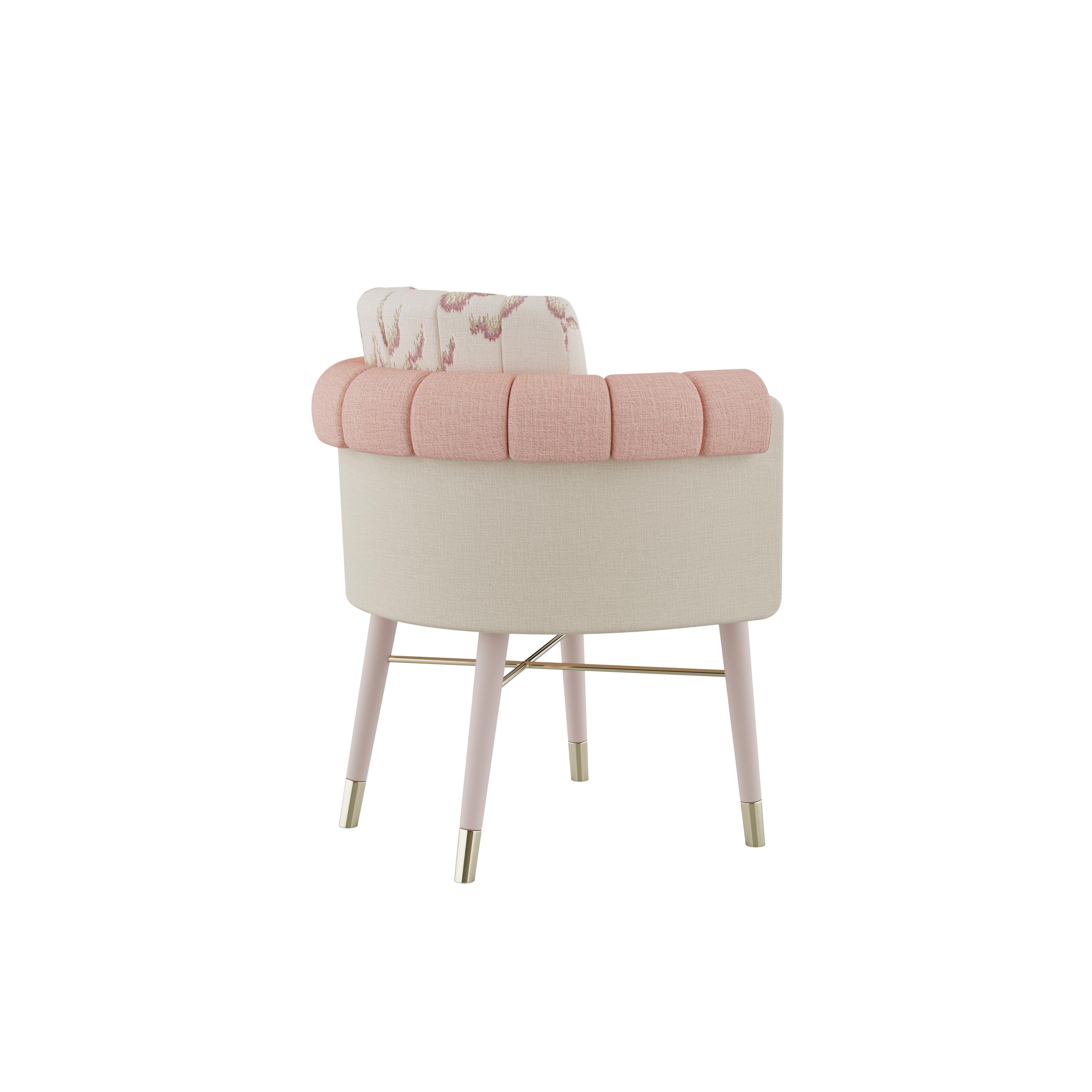 XXI secolo e contemporaneo 21st Century Helen Dining Chair Dedar Textiles Made in Portugal by Ottiu in vendita
