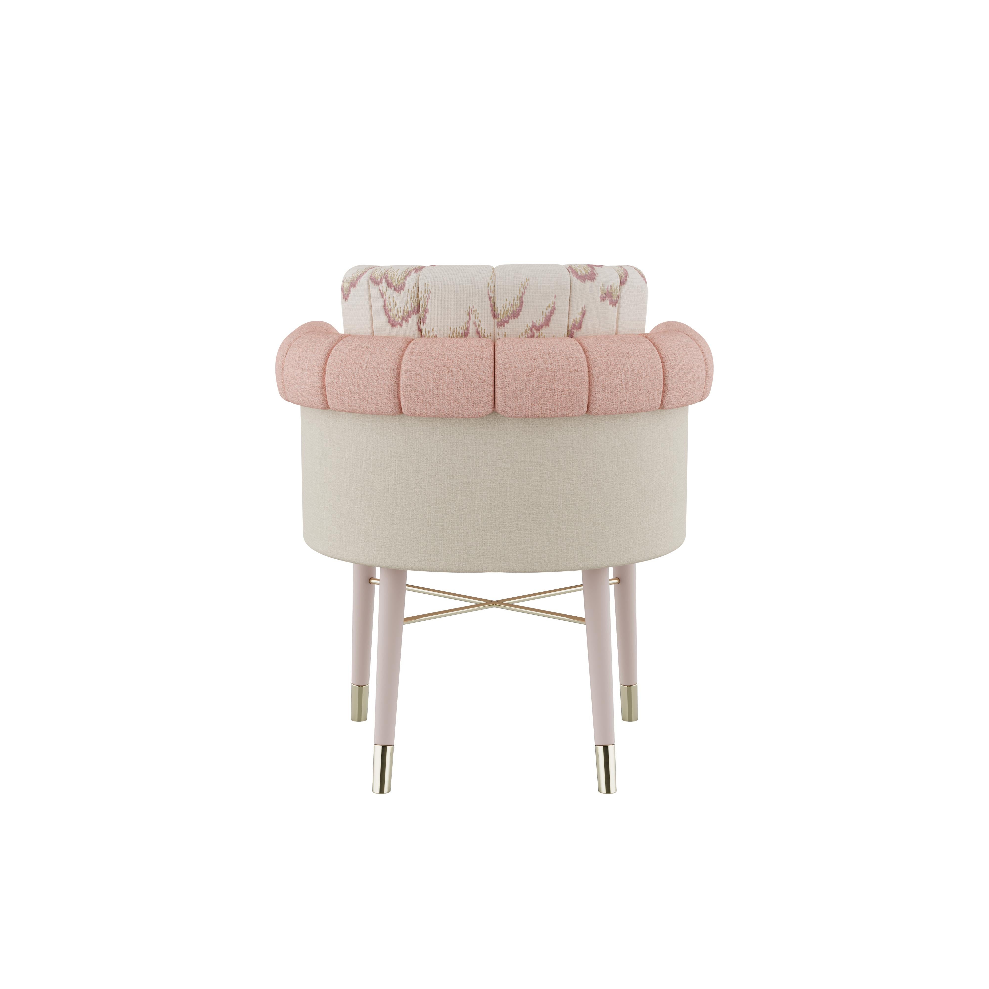Ottone 21st Century Helen Dining Chair Dedar Textiles Made in Portugal by Ottiu in vendita