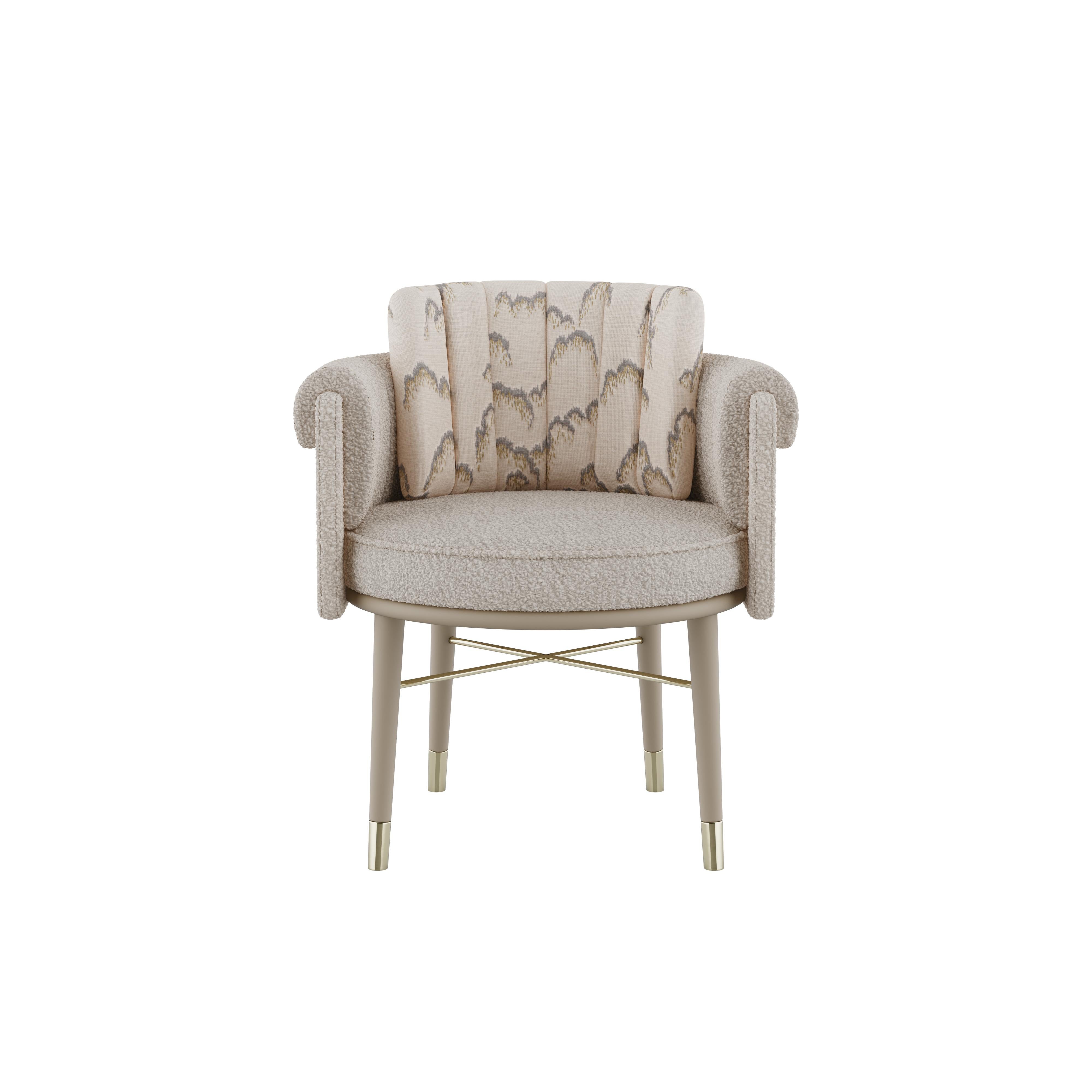 Portugais 21st Century Helen Dining Chair Kirkby Textiles Made in Portugal by Ottiu en vente