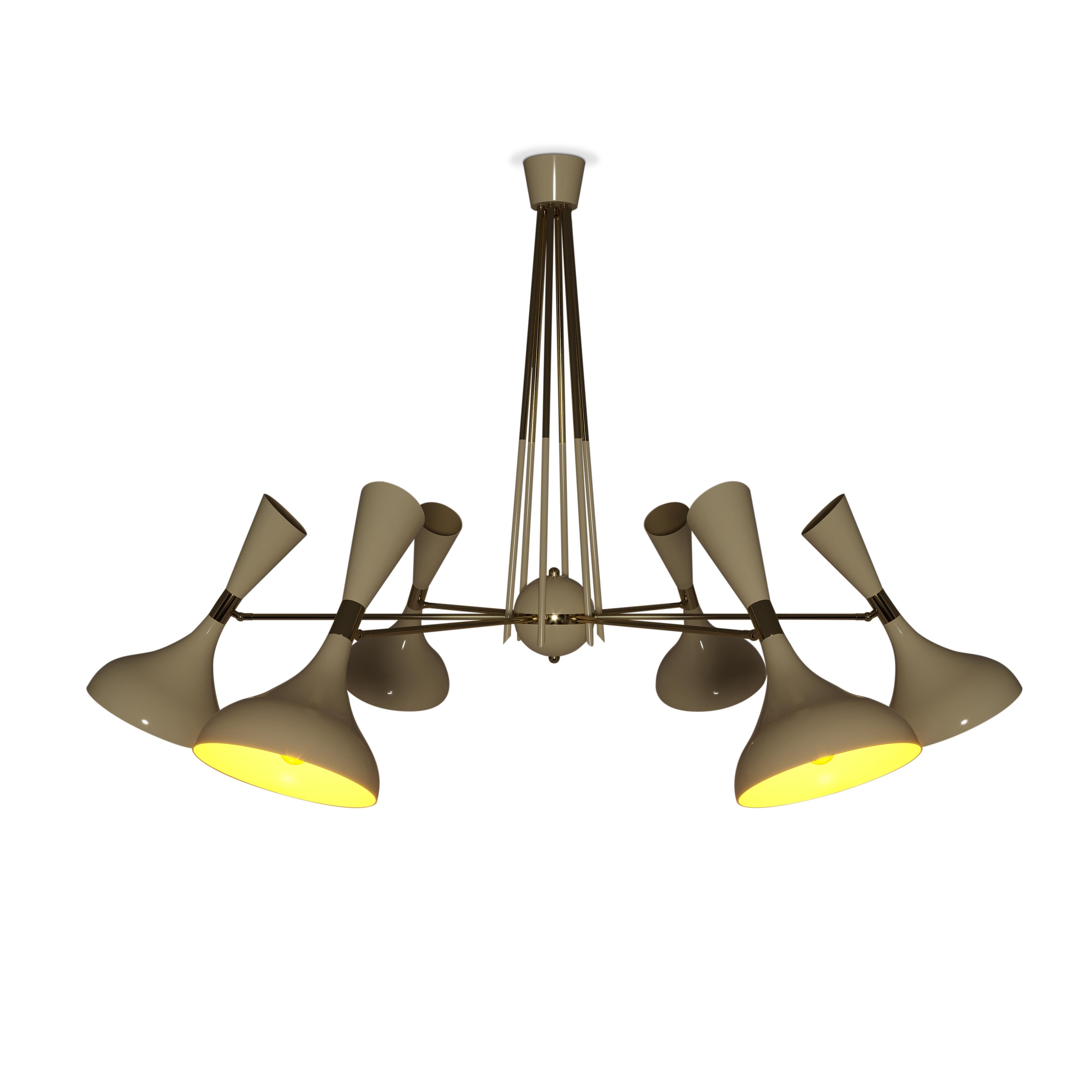 Contemporary 21st Century Helsinki Suspension Lamp Brass Aluminum by Creativemary For Sale