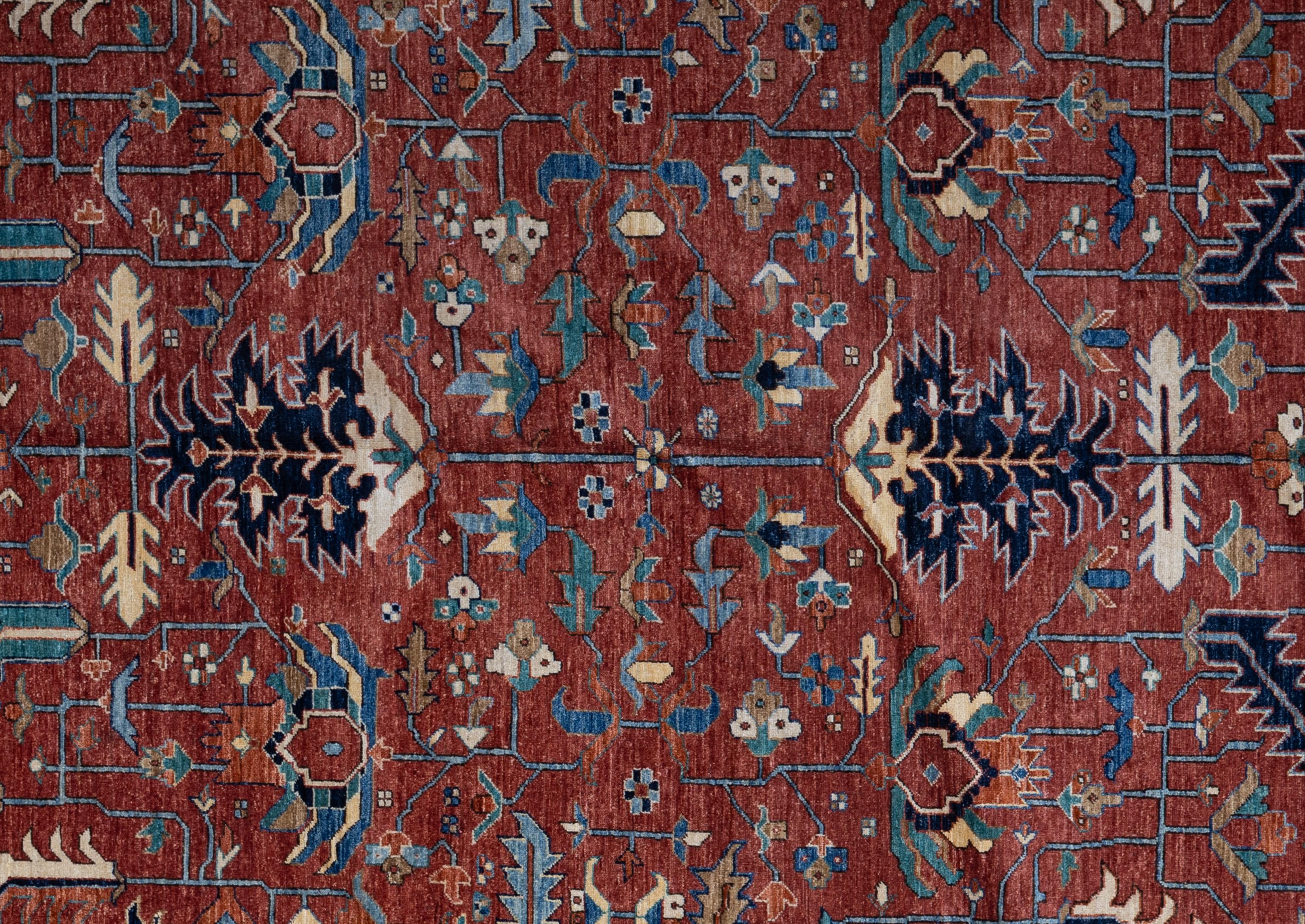  Elevate your space with timeless elegance and rich cultural heritage embodied in our exquisite Heriz rug. Handcrafted with precision and care by skilled artisans, each rug boasts intricate geometric motifs and vibrant hues, adding warmth and