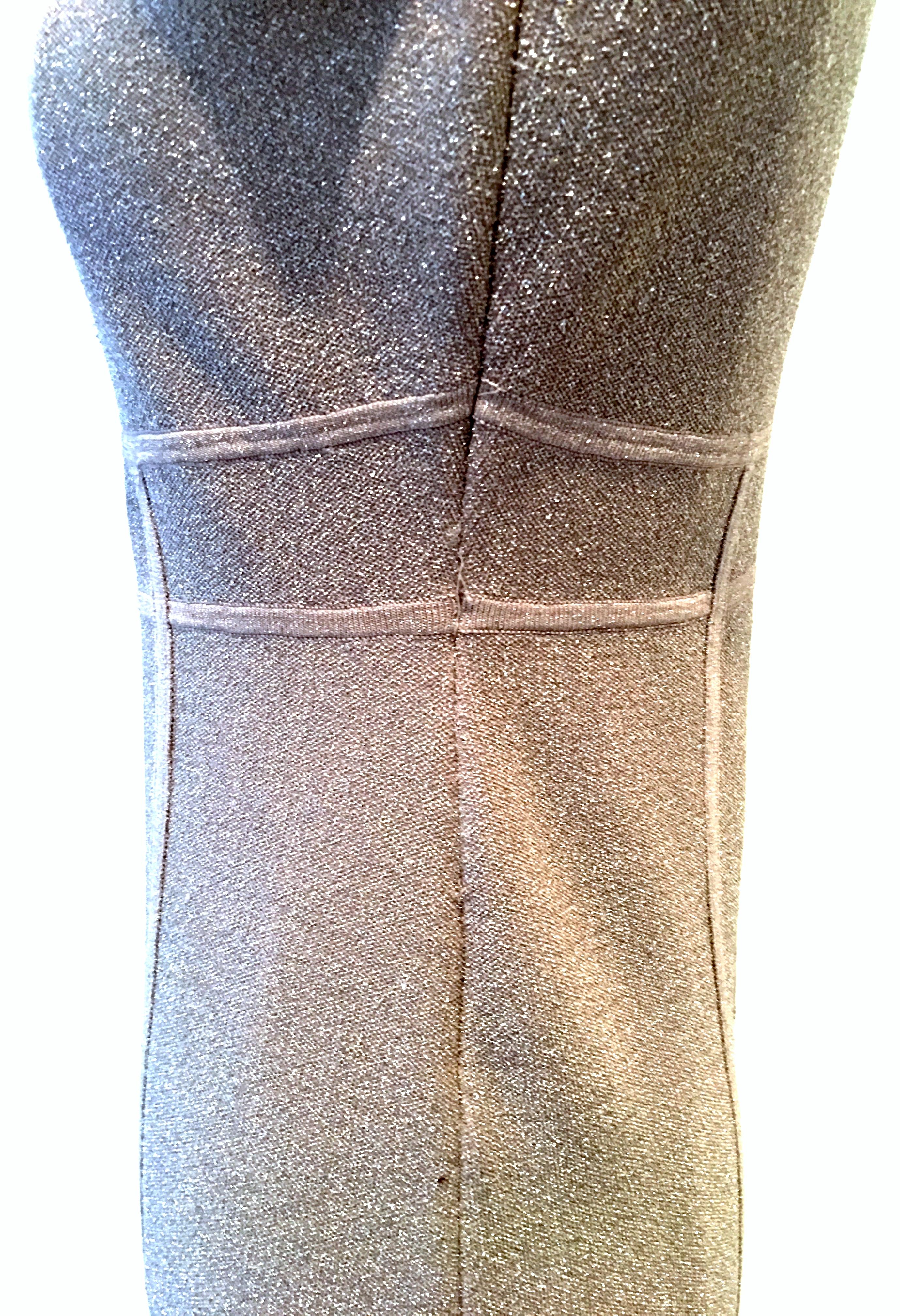 Women's or Men's 21st Century Herve Leger Style Metallic Cocktail Dress By Maxazria For BCBG  For Sale