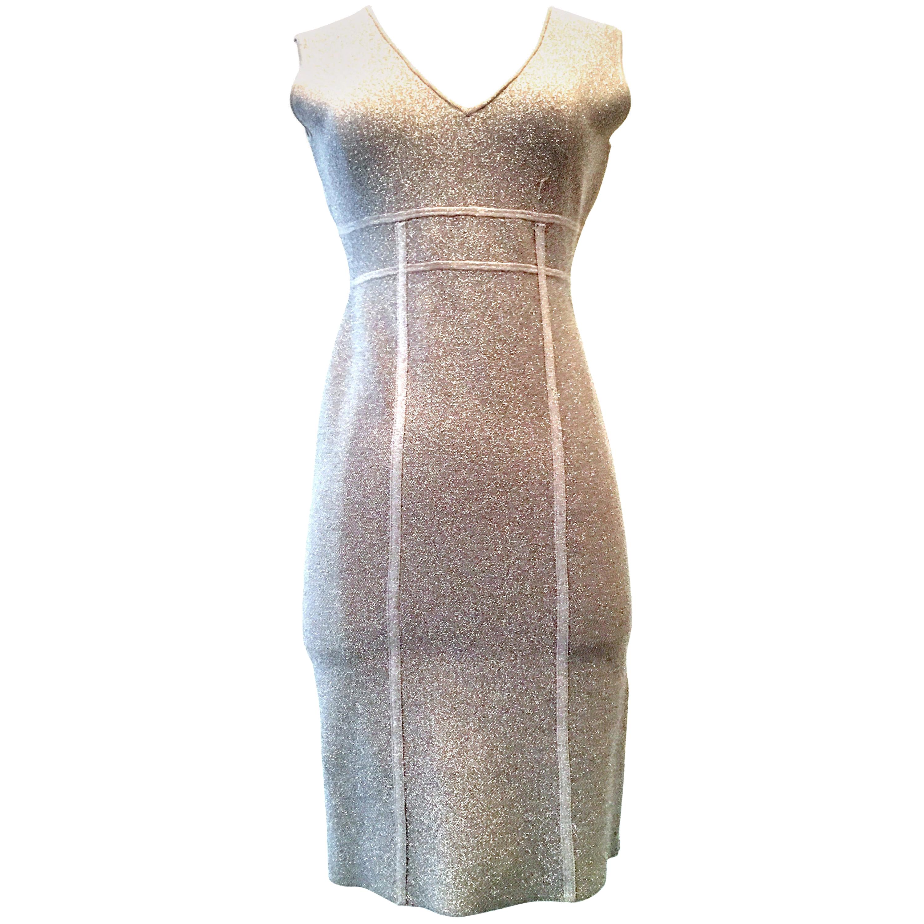 21st Century Herve Leger Style Metallic Cocktail Dress By Maxazria For BCBG  For Sale