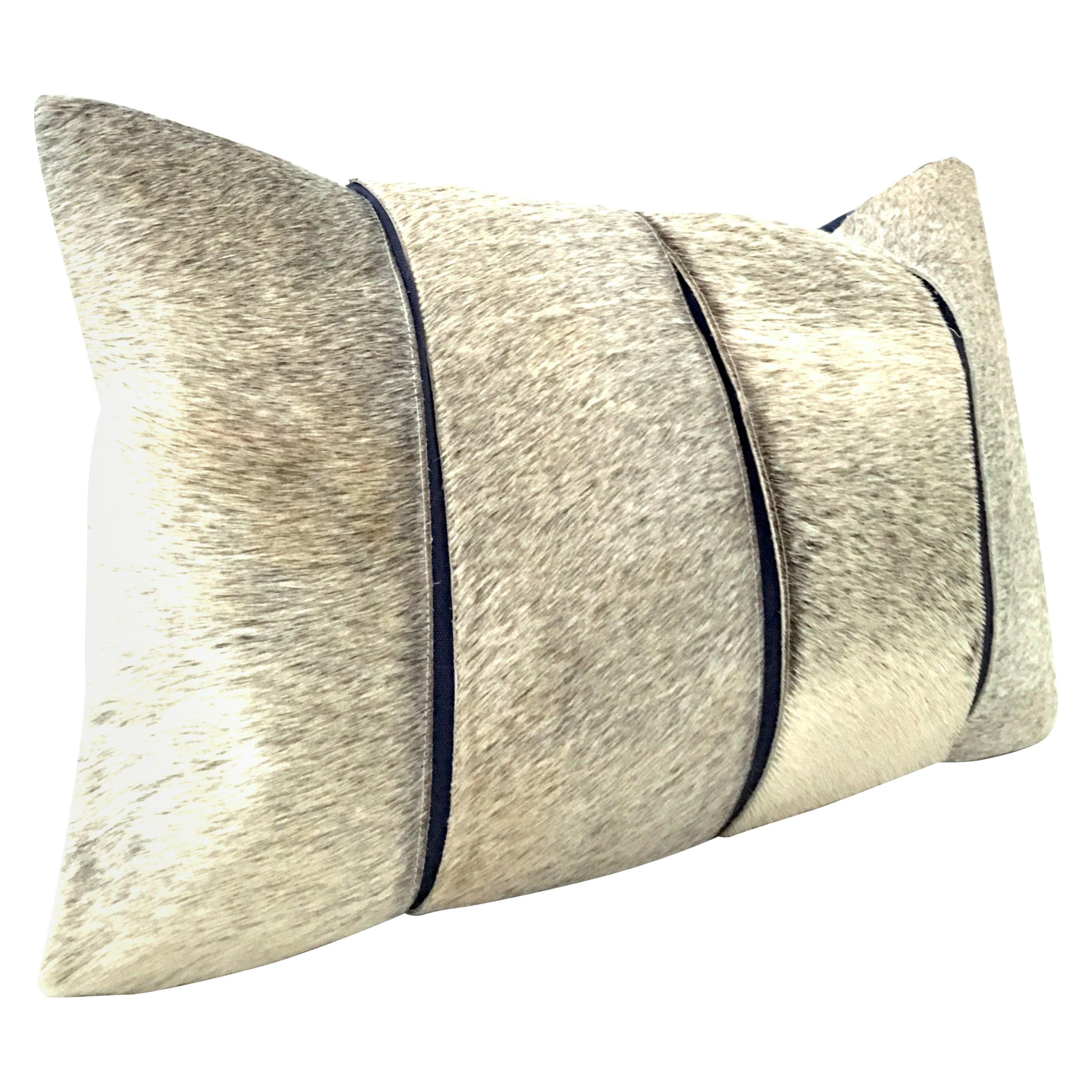 21st Century Hide Hair and Feather Pillow For Sale