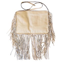 21st Century High Quality Cream Leather Italian Shoulder Bag by Avenue 67