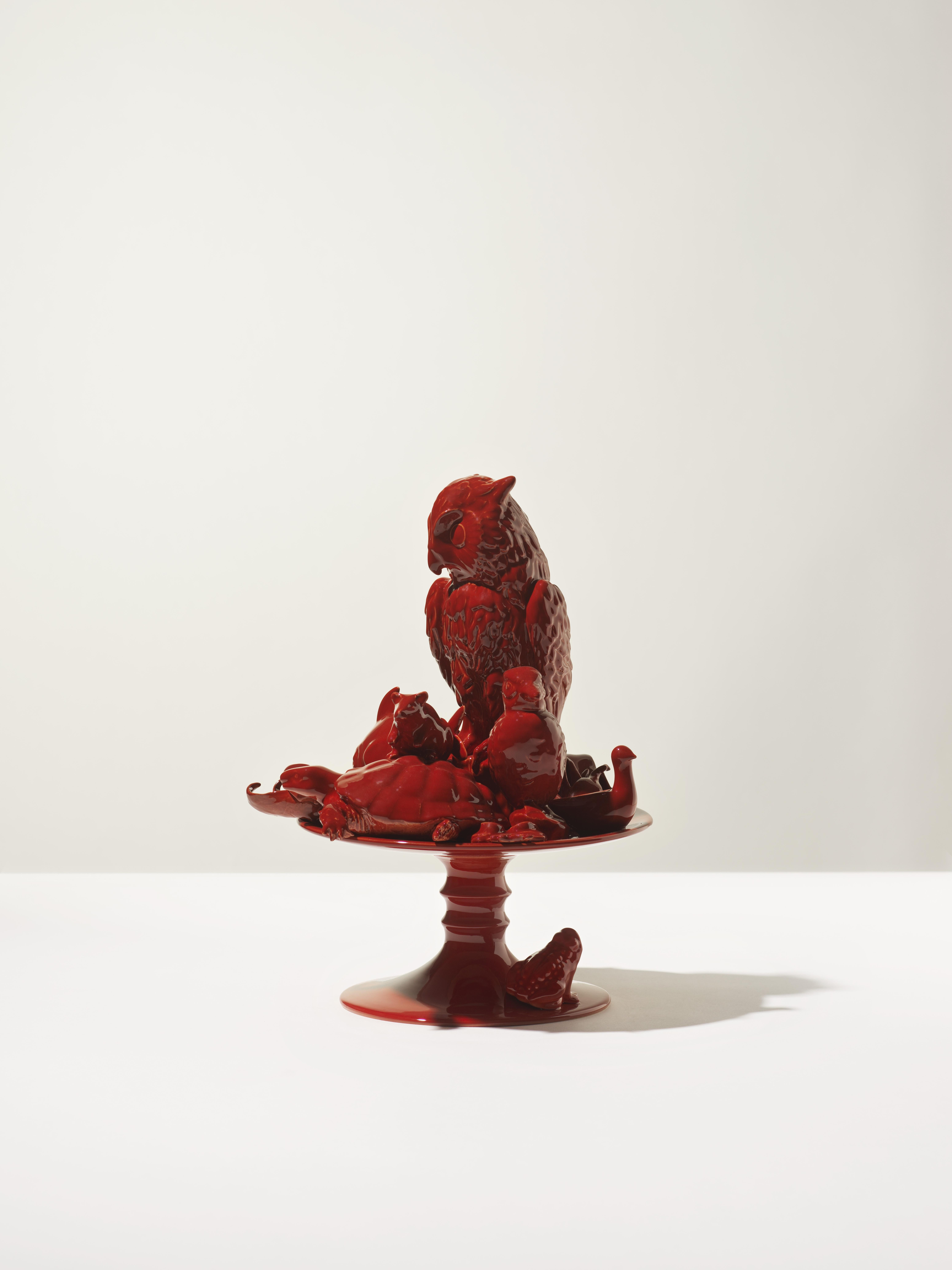 21st Century High Red Sculpture Ceramica Gatti, designer A. Anastasio In New Condition In Faenza, IT
