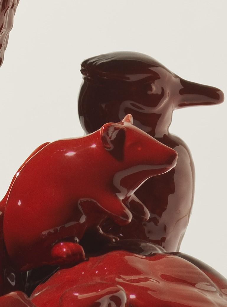 21st Century High Red Sculpture Ceramica Gatti, designer A. Anastasio 1