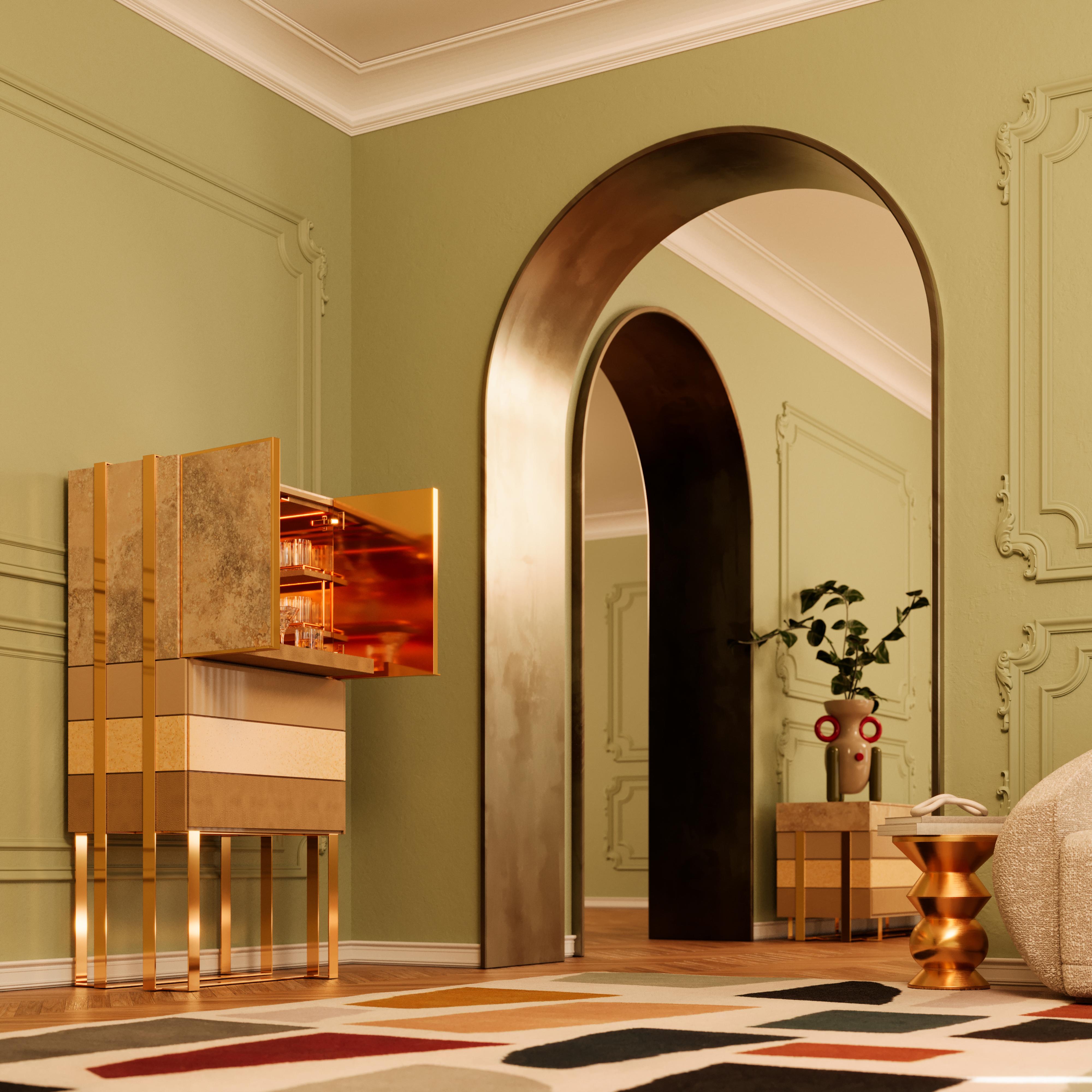 Armadio cavo del XXI secolo in ottone Greene & Greene Made in Portugal di Malabar in vendita 8