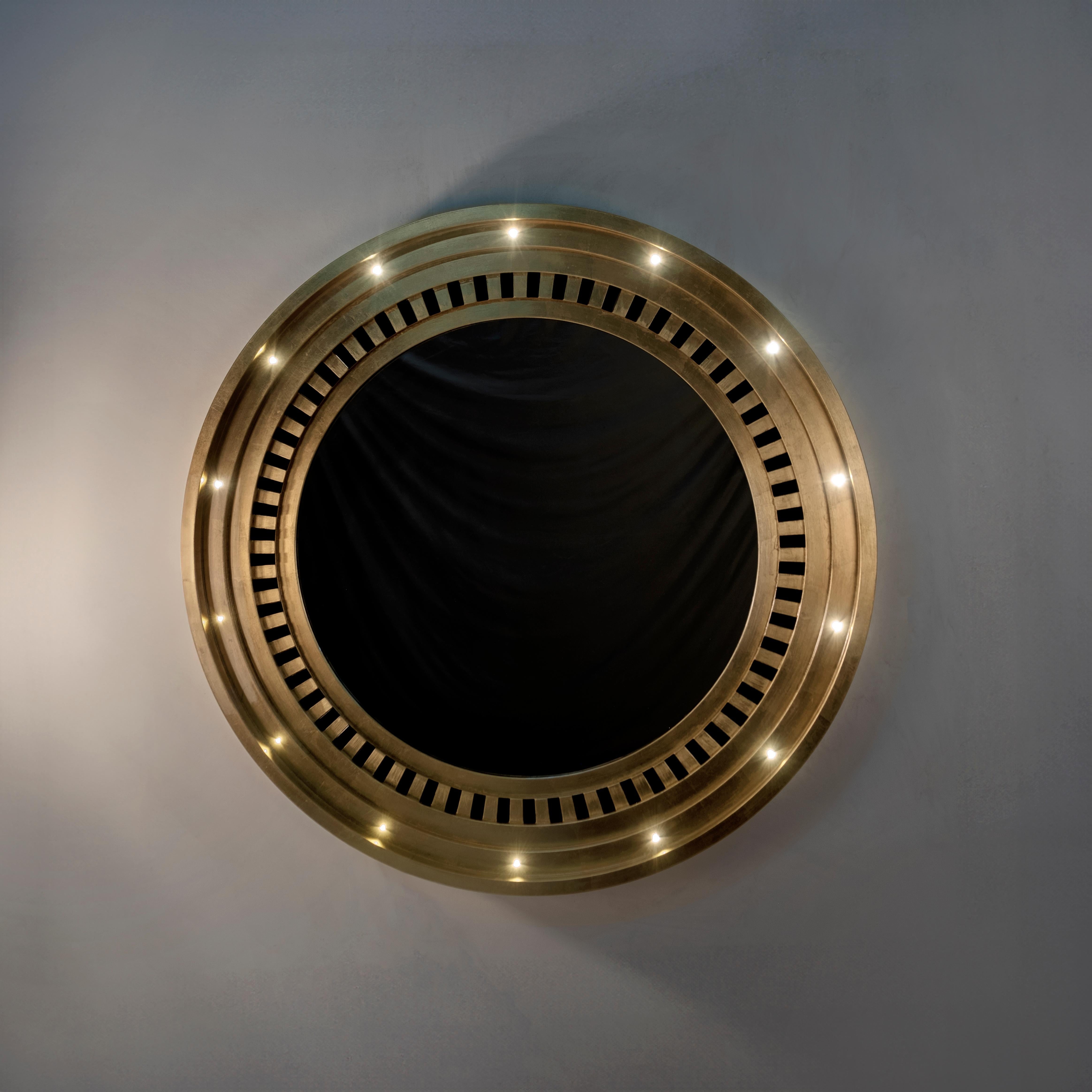 Bois Miroir Hollywood du 21e siècle en bois revêtu par Porus Studio en vente