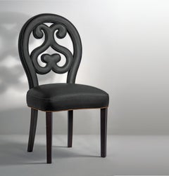 21st Century Home Collection Black Leather Chair by Patrizia Garganti