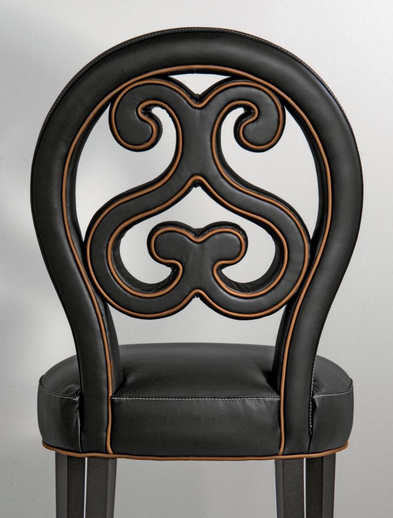 21st Century Home Collection Black Leather Chair by Patrizia Garganti In New Condition For Sale In Sesto Fiorentino, IT