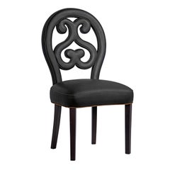 21st Century Home collection Chaise en cuir noir par Patrizia Garganti