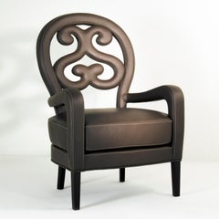 21st Century Home Collection Brown Leather Armchair by Patrizia Garganti
